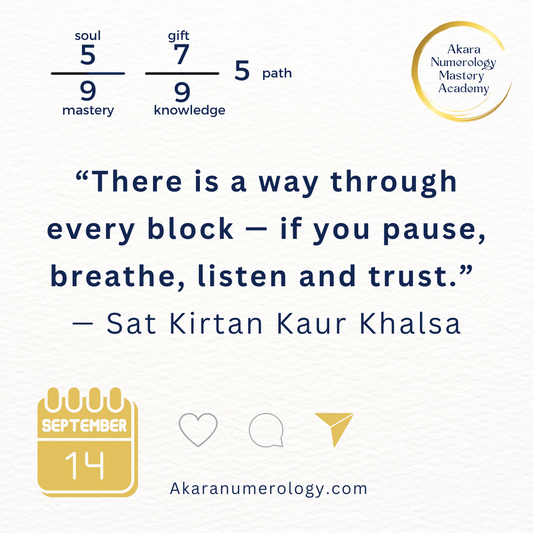 🌟 Daily Akara Numerology Forecast — September 14, 2025 - Blocks Are Teachers — There Is a Way Through