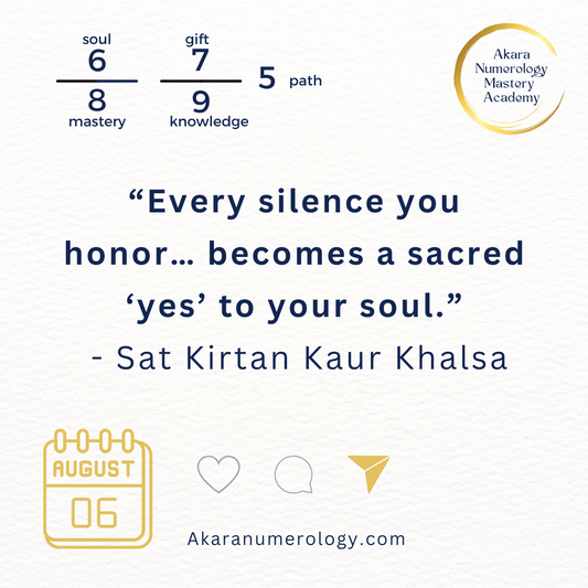 August 6, 2025 – Akara Numerology Forecast: Inner listening, intuition, and divine breath awareness