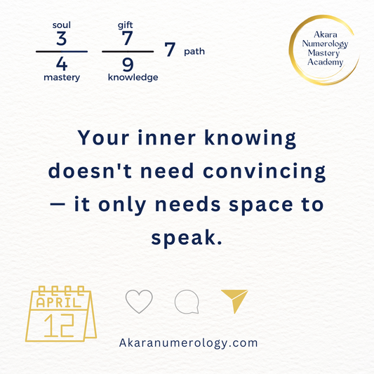 April 12, 2025 – Trust Your Knowing | Akara Numerology Forecast + Mantra + Kriya