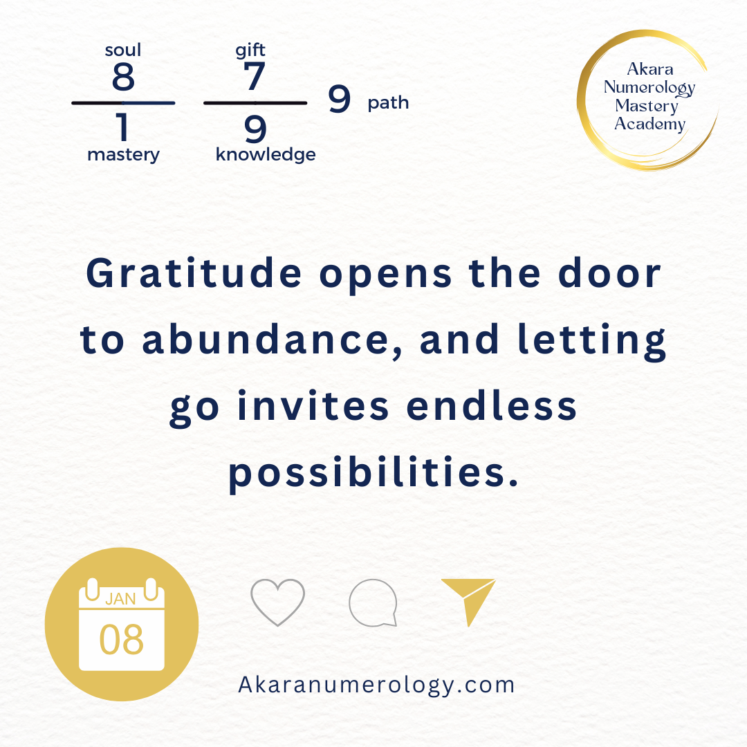 January 8th, 2025: Gratitude, Fearless Action, and Letting Go