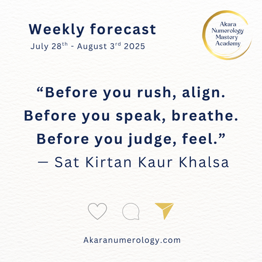 Week 31 Akara Numerology — Align with 11–13 energy, healing kriya, and mantra to restore flow