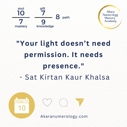 “July 10 – Lead with Light. Numerology Forecast with Gobinde Mukande & Aura Insight”
