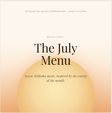 The July Menu Booklet