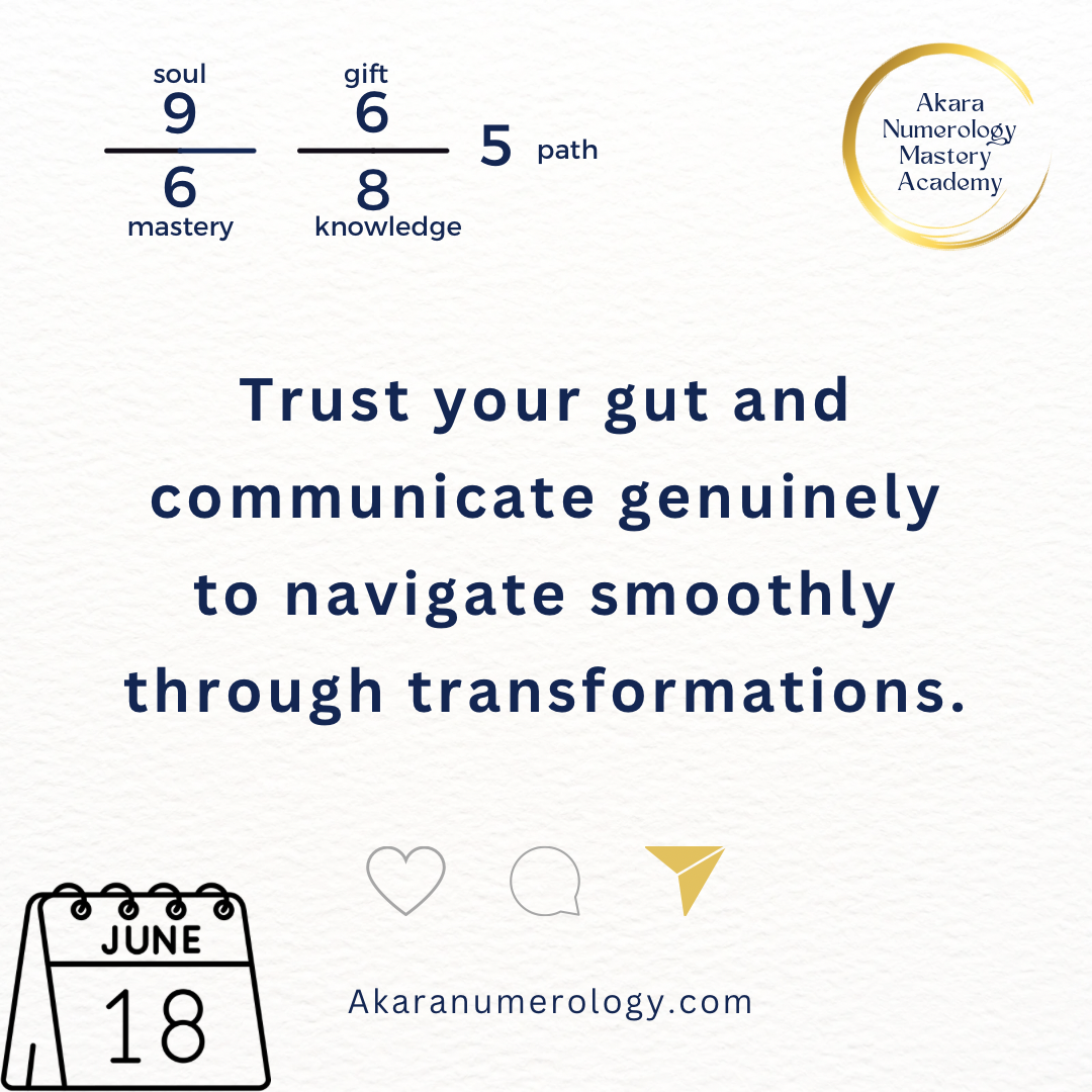 June 18th 2024: Trust your gut and communicate genuinely to navigate smoothly through changes.