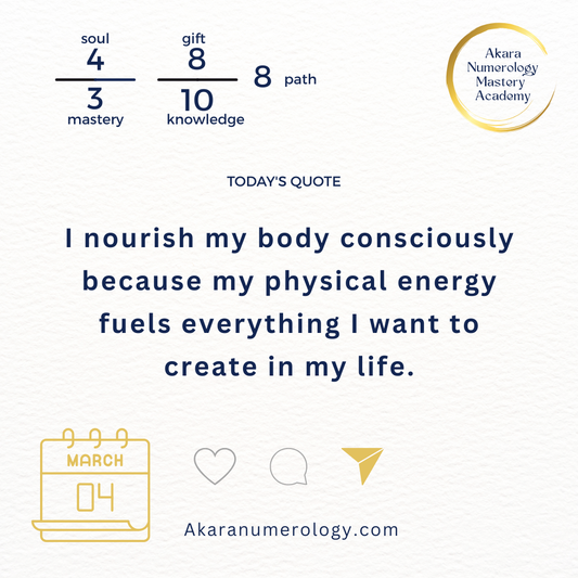 Wednesday, March 4, 2026: Build Energy Through Sacred Nourishment