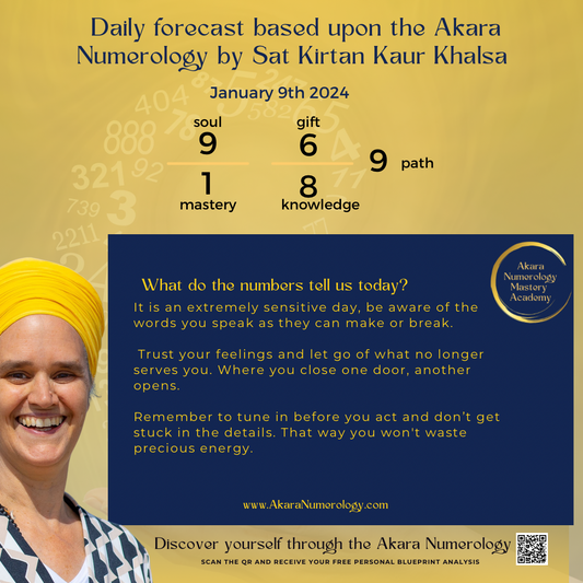 January 9th 2024, what will it bring us according to the Akara Numerology