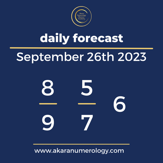 Daily Forecast based upon the Akara Numerology by Sat Kirtan for September 26th 2023