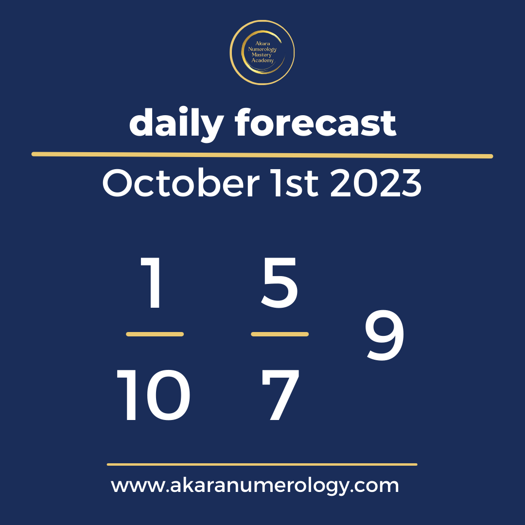 Daily Forecast based upon the Akara Numrology by Sat Kirtan for October 1st 2023