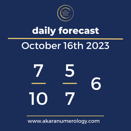 Daily forecast based upon the Akara Numerology by Sat Kirtan for October 16th 2023