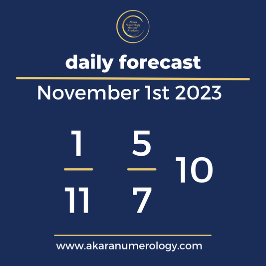 Daily forecast based upon the Akara Numerology by Sat Kirtan for November 1st 2023