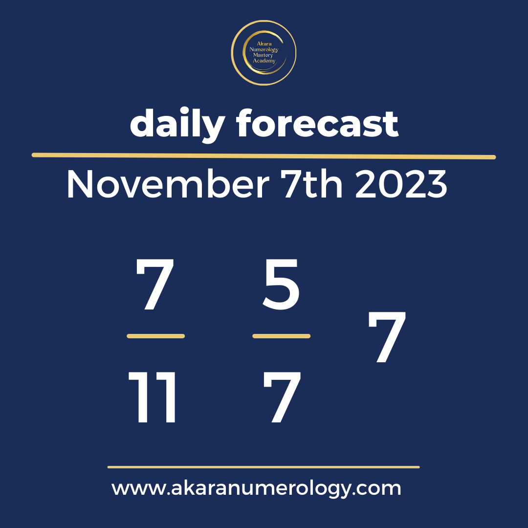 Daily forecast based upon the Akara Numerology by Sat Kirtan for November 7th 2023