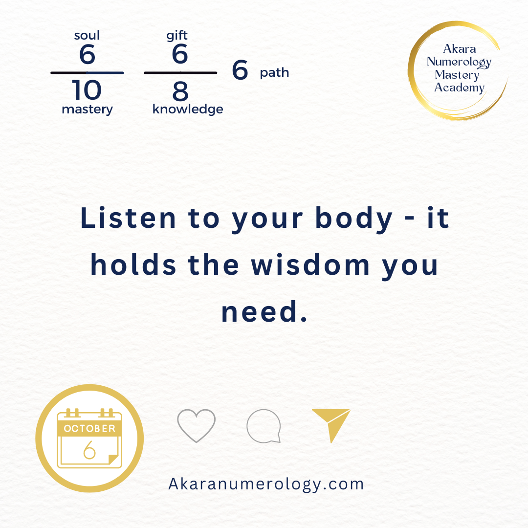 October 6th, 2024 – Slow Down and Listen to Your Body