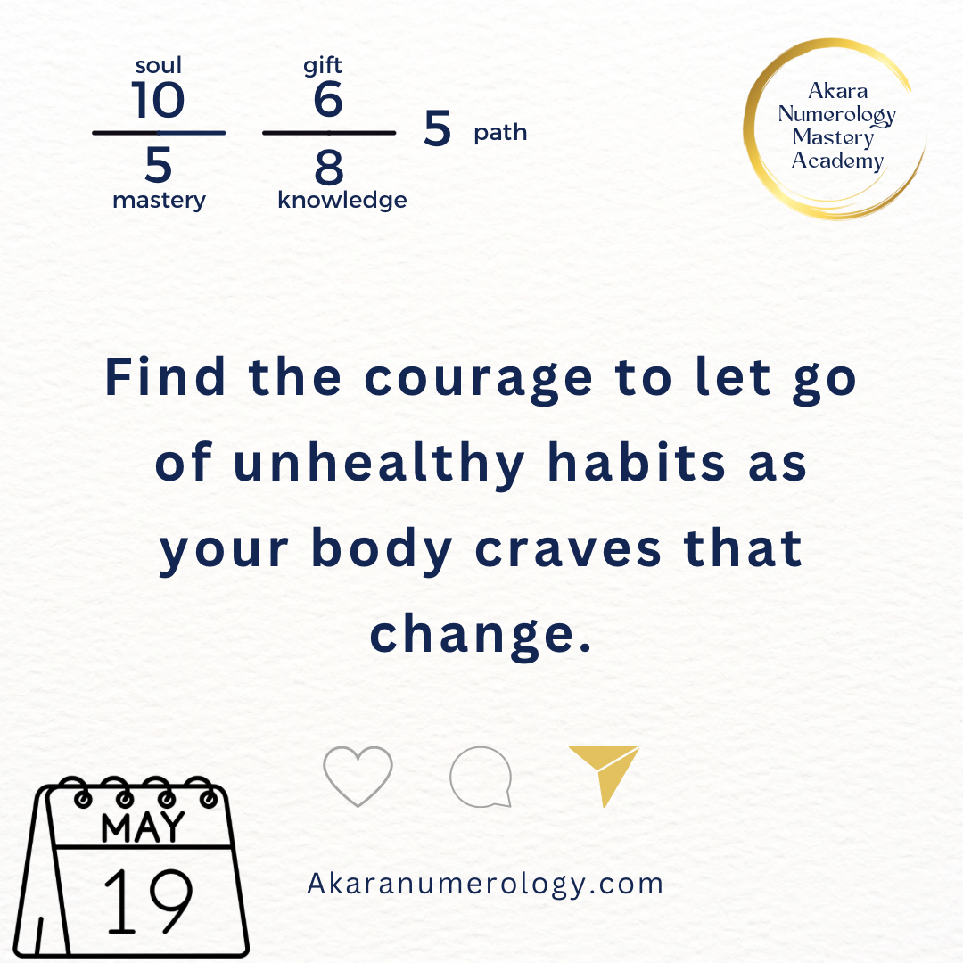 May 19th 2024, priority yourself, drop bad habits – Akara Numerology