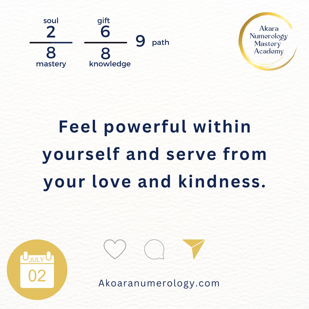 August 2nd, 2024 - Feel powerful within yourself and serve from your love and kindness