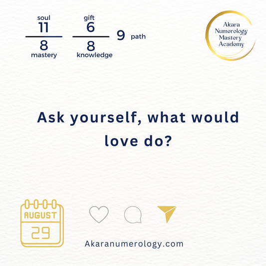 August 29th 2024: Ask yourself: What Would Love Do?