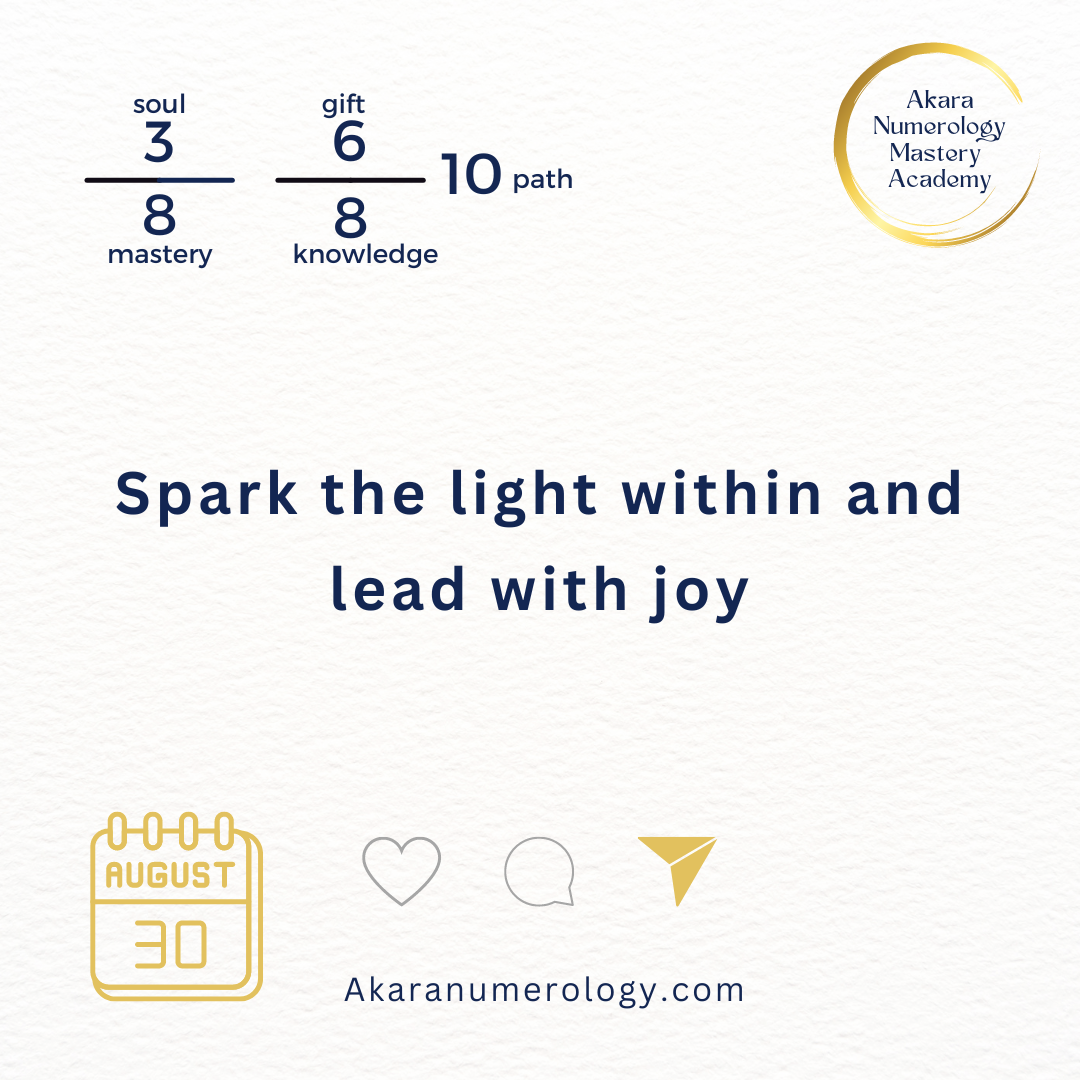 August 30th 2024: Spark the light within and lead with joy