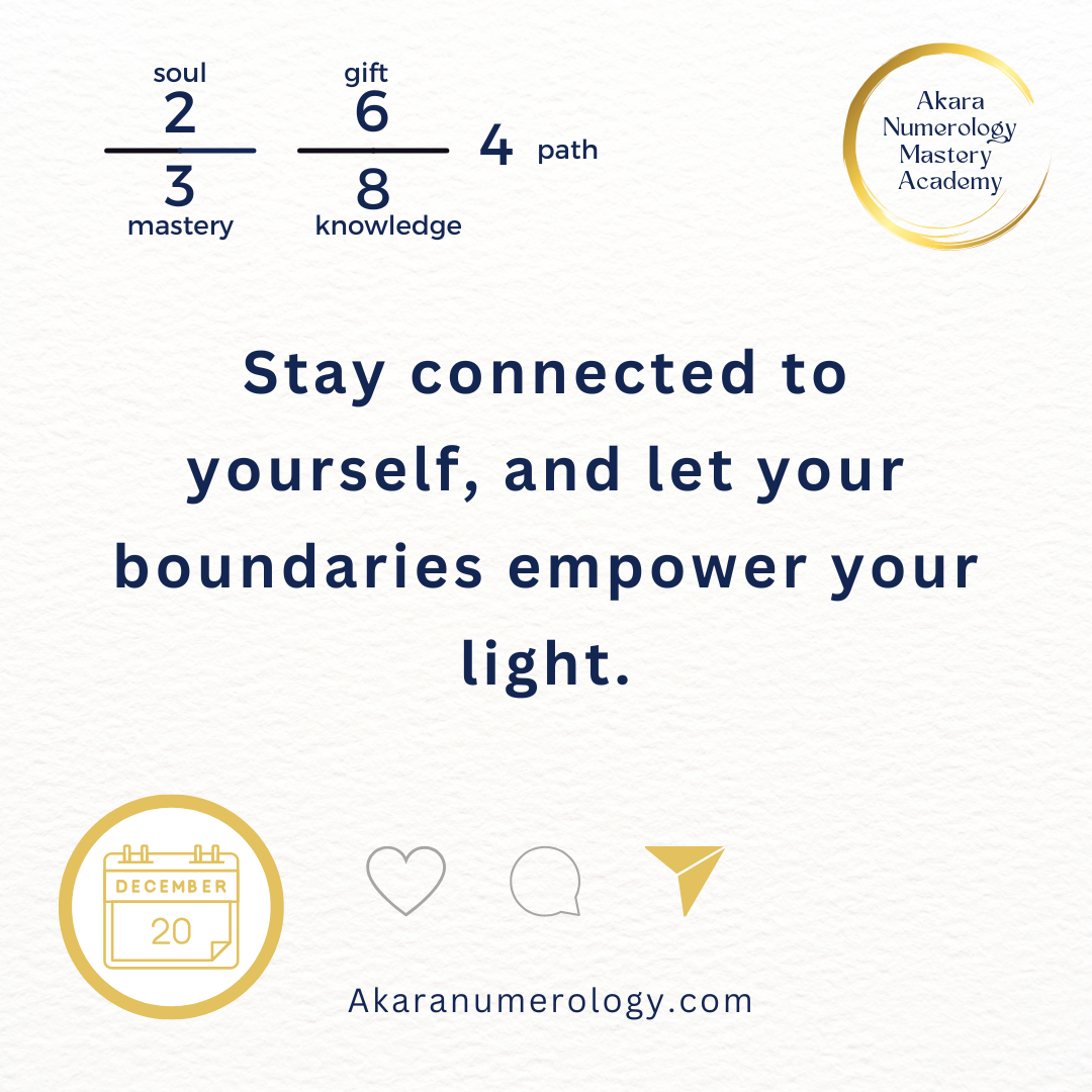 December 20th, 2024: Stay connected to yourself and set boundaries that empower you