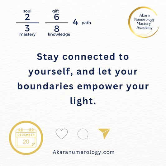 December 20th, 2024: Stay connected to yourself and set boundaries that empower you