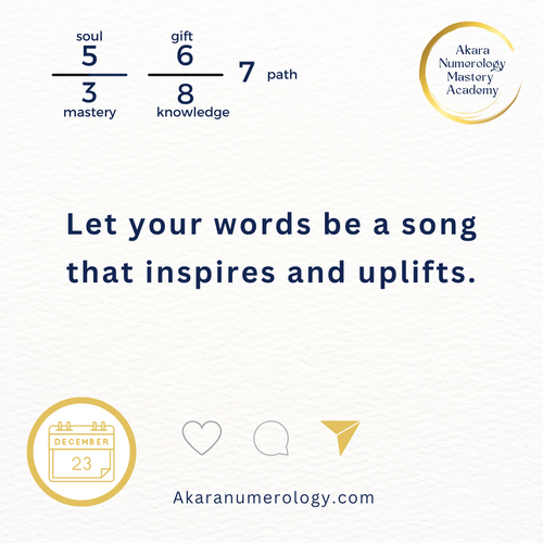December 23rd, 2024: Let your words be a song that inspires