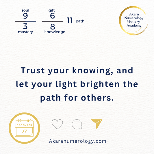 December 27th, 2024: Trust your knowing and shine your light