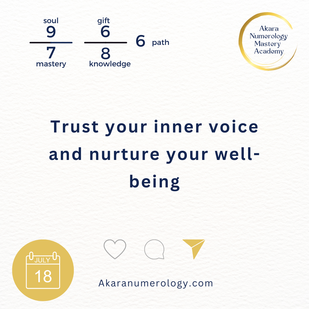 July 18th 2024: trust your inner voice and nurture your well-being