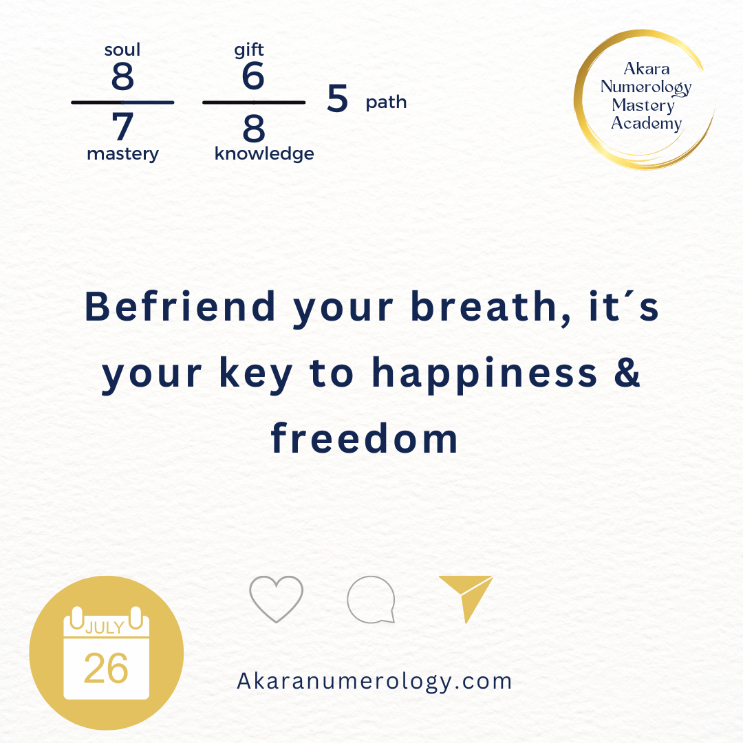 July 26th 2024: Befriend your breath, it´s your key to happiness & freedom