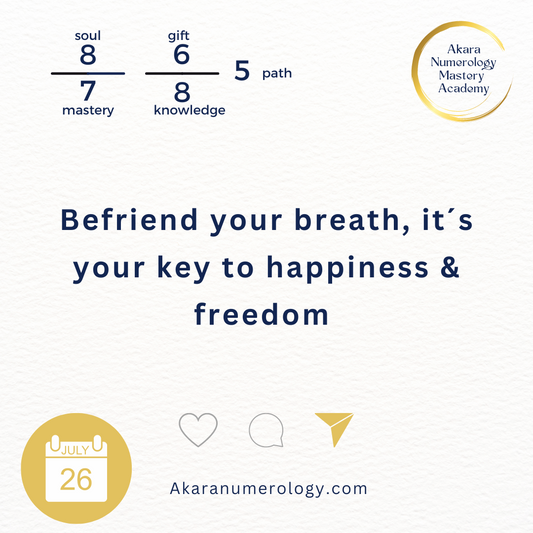 July 26th 2024: Befriend your breath, it´s your key to happiness & freedom