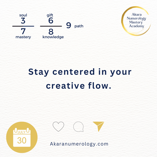 July 30th, 2024: Stay centered in your creative flow