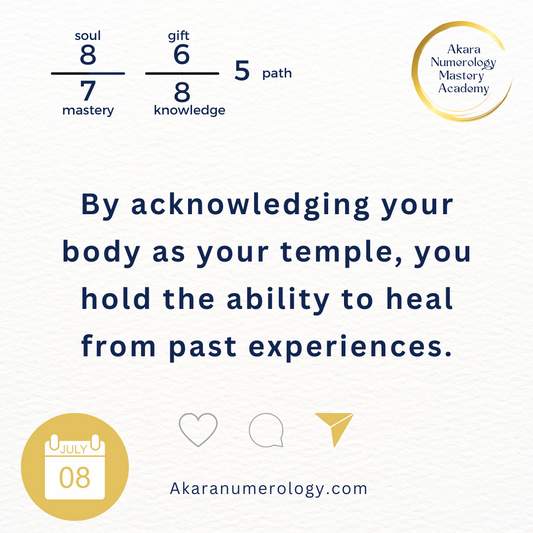 July 8th 2024: By acknowledging your body as your temple, you hold the ability to heal from past experiences.