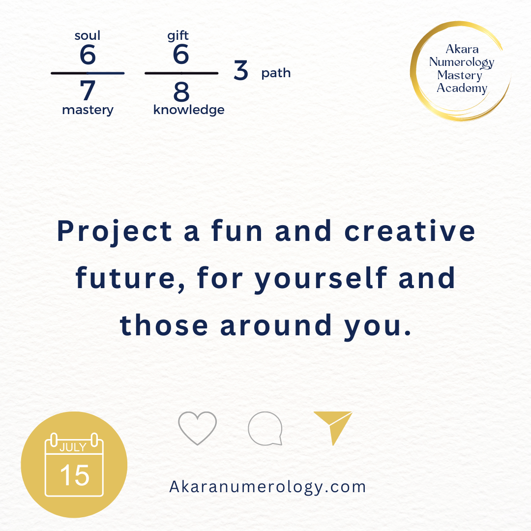 July 15th 2024: Project a fun and creative future, for yourself and those around you.