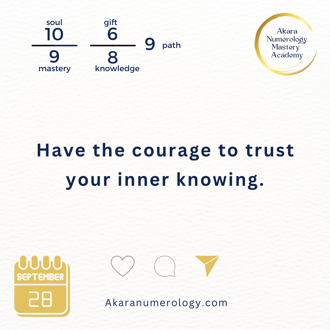 September 28th, 2024 – Trust Your Inner Knowing and Take the Leap