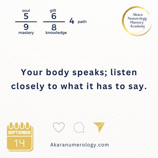 September 14th, 2024 – Your Body Speaks; Listen to It