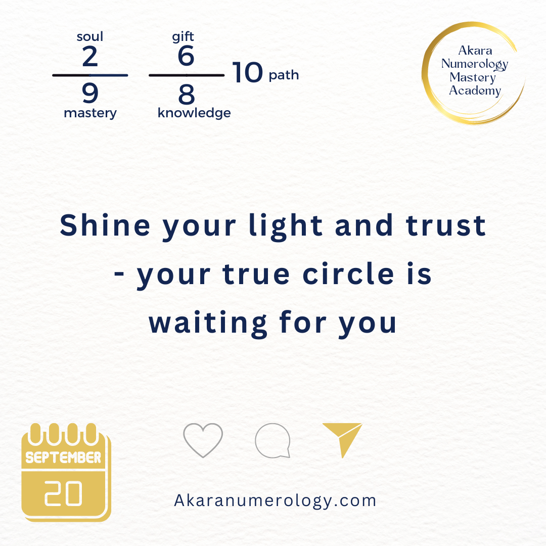 September 20th 2024: Shine your light and find your circle