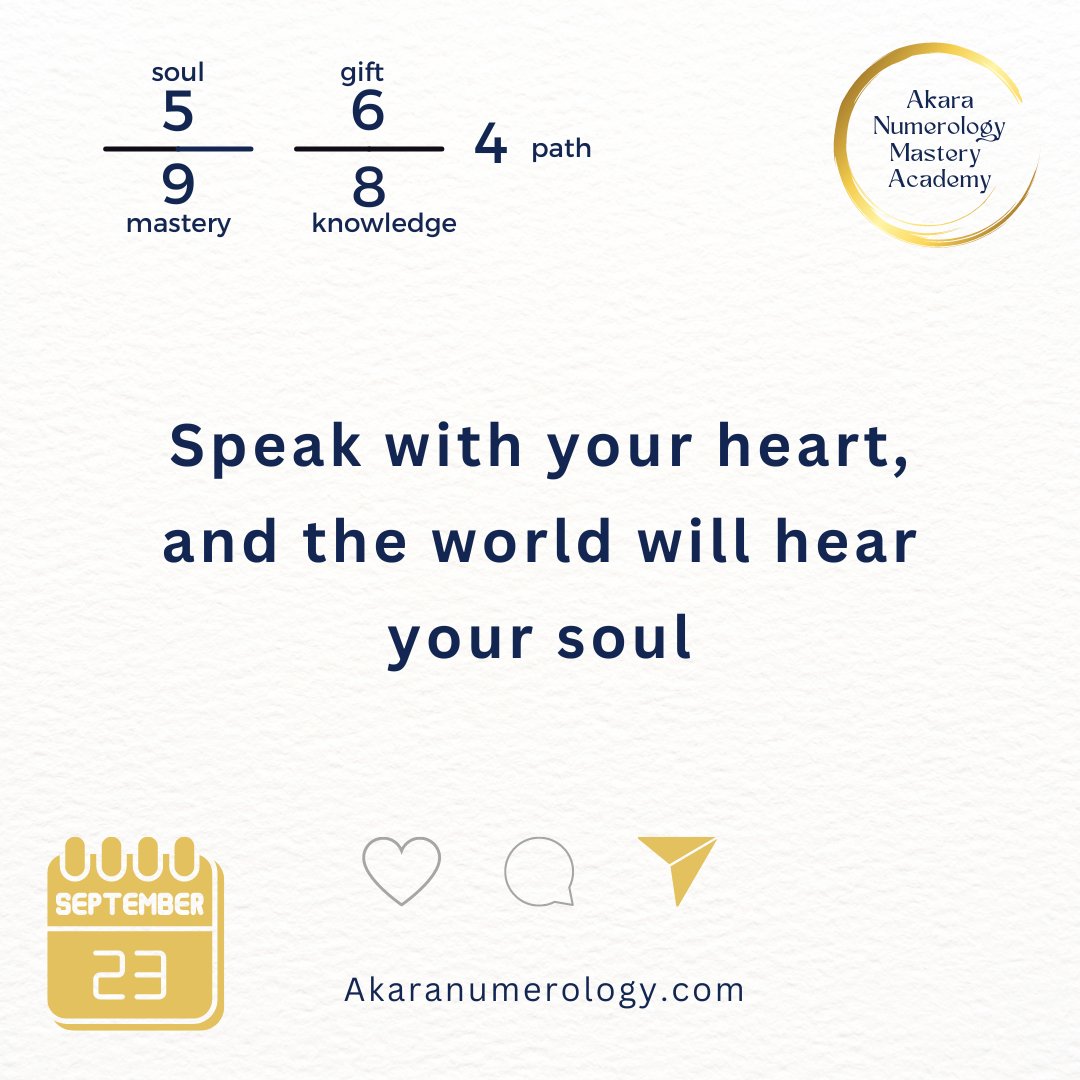 September 23rd 2024: Remember to speak from your heart