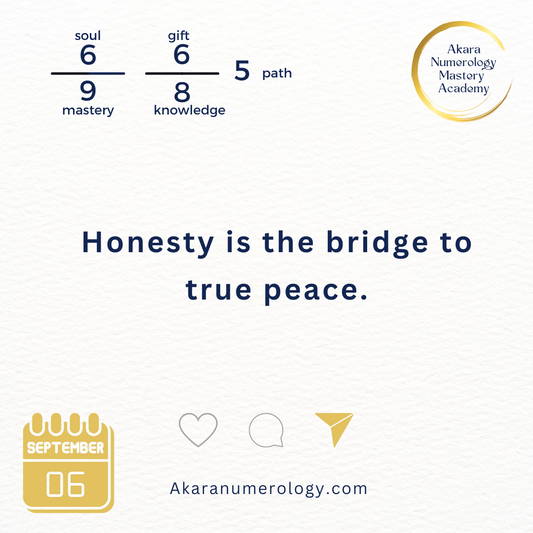 September 6th 2024: Honesty is the Bridge to True Peace