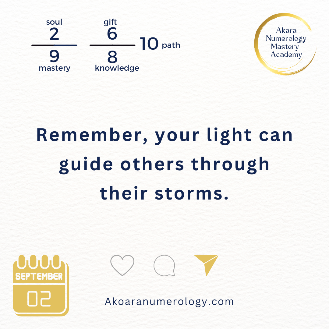 September 2nd 2024: Remember, your light can guide others through their storms.