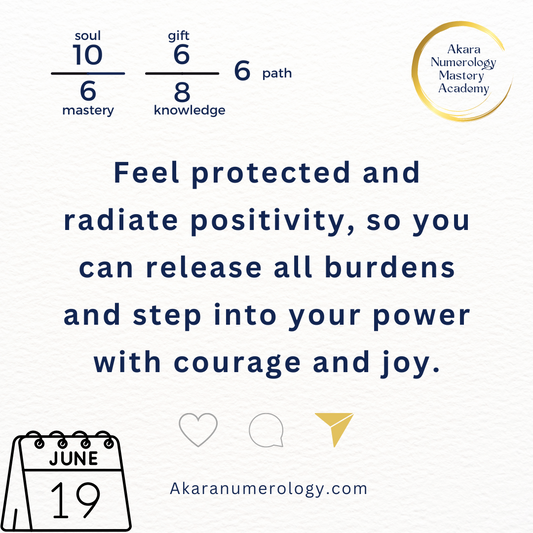 June 19th 2024: Feel protected and radiate positivity, so you can release all burdens and step into your power with courage and joy