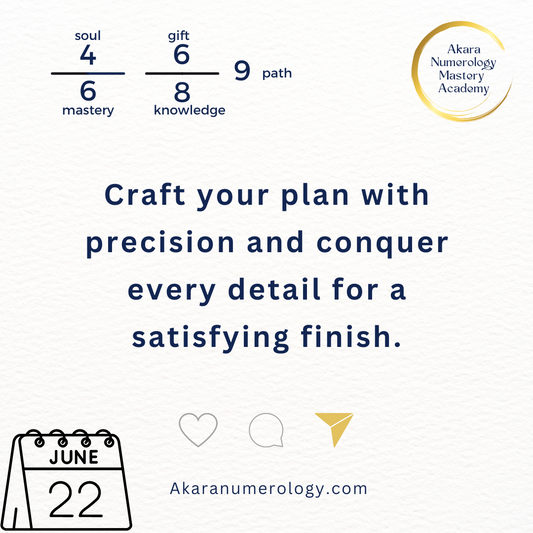 June 22nd 2024: Craft your plan with precision and conquer every detail for a satisfying finish.