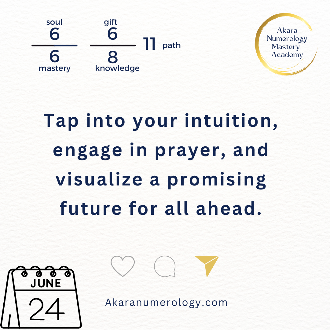 June 24 2024: Tap into your intuition, engage in prayer and visualise a promising future for all ahead.