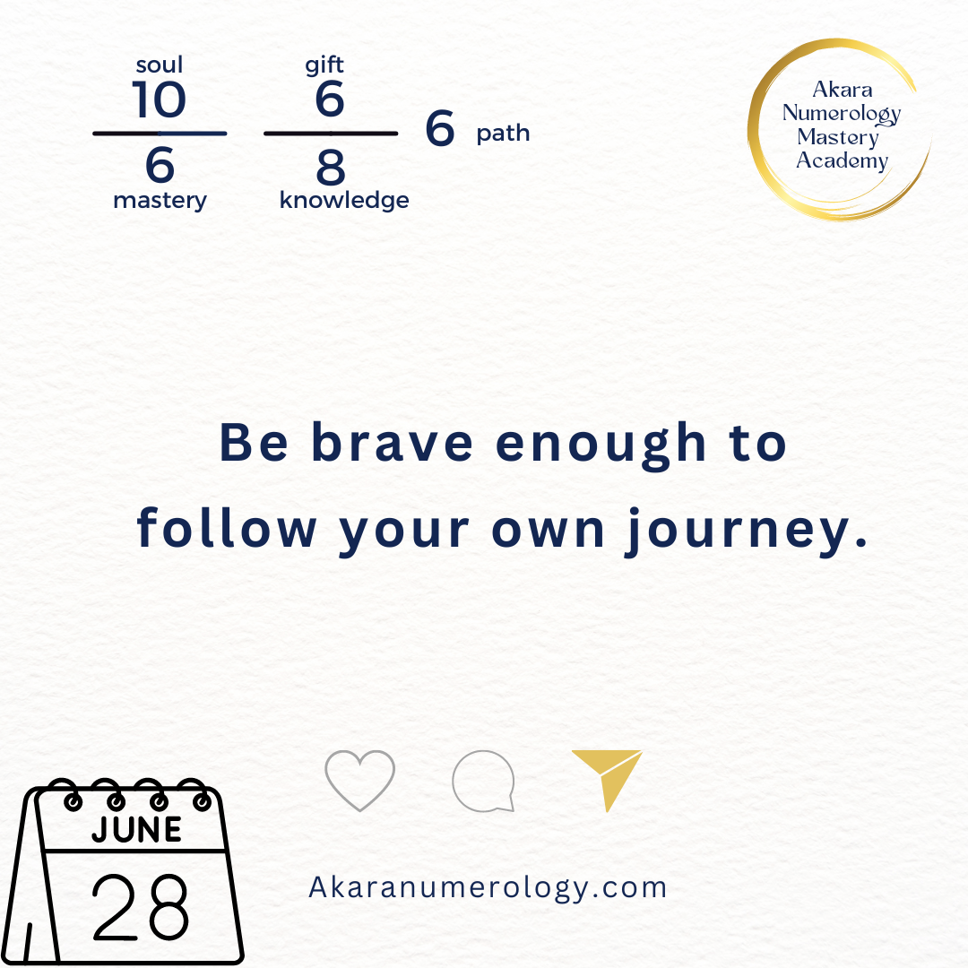 June 28th 2024: Be brave enough to follow your own journey