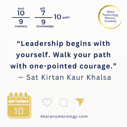 🌟 Daily Akara Numerology Forecast — September 10, 2025 - Lead Yourself — One-Pointed Courage