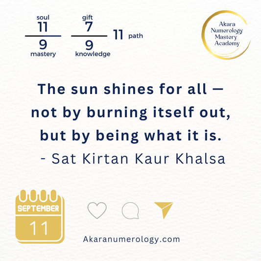 🌟 Daily Akara Numerology Forecast — September 11, 2025: Shine & Serve — The Sun Within You