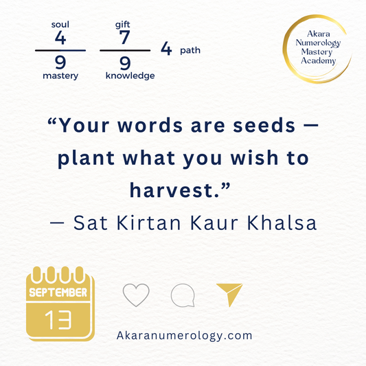 🌟 Daily Akara Numerology Forecast — September 13, 2025 - Words Create Worlds — Speak What You Want to Live