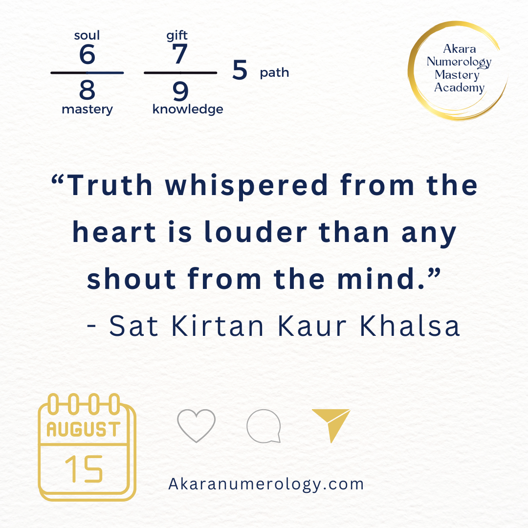 August 15, 2025 Akara Numerology Forecast – Speaking Truth with Love