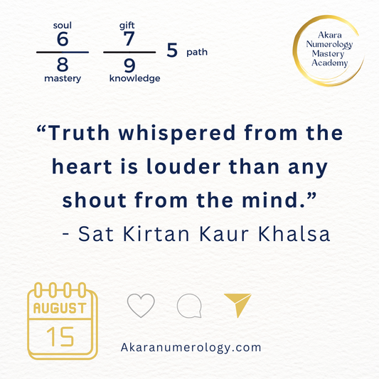 August 15, 2025 Akara Numerology Forecast – Speaking Truth with Love