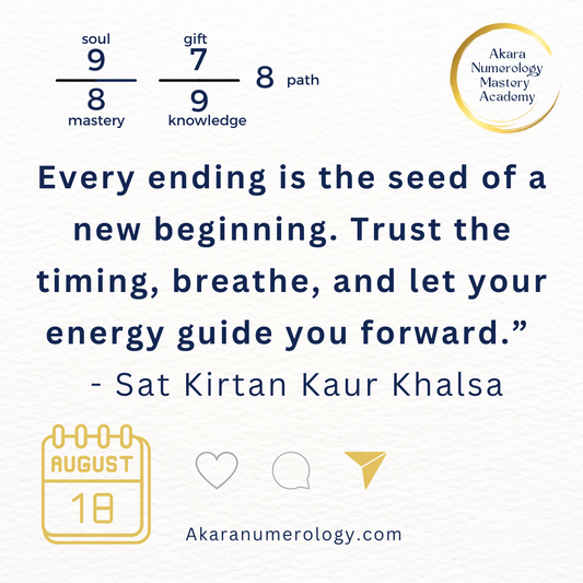 August 18, 2025 Akara Numerology Forecast — Double 9s endings, double 8s energy transformation