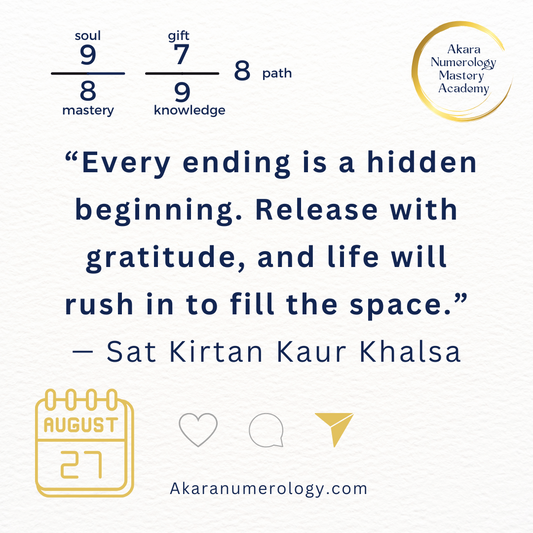 August 27, 2025 Akara Numerology Forecast — Release with Grace, Step into Renewal