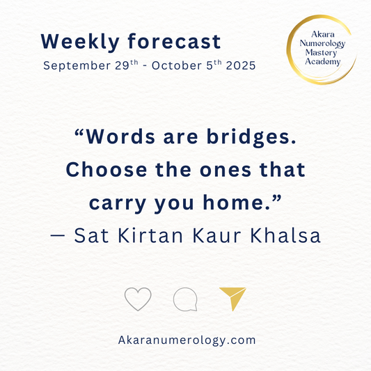 🌟 Week 40 (Sept 29–Oct 5, 2025) — Words Creates Worlds -  Daily Energy Forecast