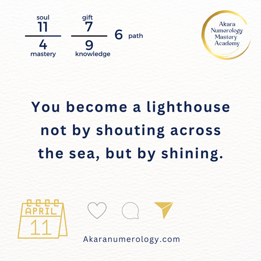 April 11, 2025 – Be the Lighthouse | Akara Numerology Forecast + Mantra + Meditation