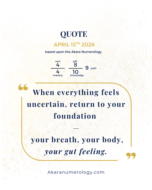 Monday, April 13th: Ground Yourself First